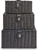 Resin Woven Storage Baskets (Set of 3)