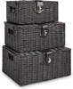 Resin Woven Storage Baskets (Set of 3)