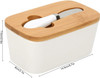 Porcelain Butter Dish with Knife & Bamboo Lid