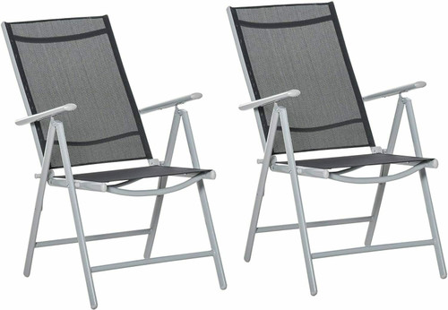 Set of 2 Patio Folding 9-Position Deck Chair 