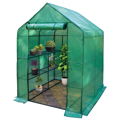 Walk In PE Greenhouse With Shelves