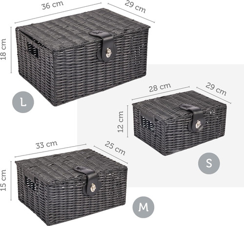 Resin Woven Storage Baskets (Set of 3)