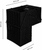 Wicker Stair Storage Basket with Handles -Black