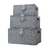 Resin Wicker Storage Baskets with Lids, Set of 3, Grey