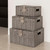 Resin Wicker Storage Baskets with Lids, Set of 3, Grey