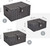 Resin Wicker Storage Baskets with Lids, Set of 3, Black
