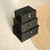 Resin Wicker Storage Baskets with Lids, Set of 3, Black