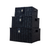 Resin Wicker Storage Baskets with Lids, Set of 3, Black