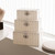 Resin Woven Storage Baskets with Lids, Set of 3, White