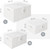 Resin Woven Storage Baskets with Lids, Set of 3, White