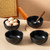 Set of 4 Porcelain Bowls, 600ml | Black