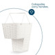 Stairs Laundry Bins Resin Wicker Woven - White 