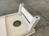 close up of premium cornhole board legs folded out