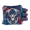 acl stamped professional titan cornhole bags with a bat design sonar aqua