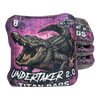 acl pro stamped cornhole bags with alligator and purple
