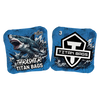 acl stamped professional titan cornhole bags with a shark design thrasher blue