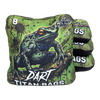 acl stamped professional titan cornhole bags with a frog design dart green