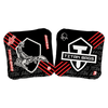 acl stamped professional titan cornhole bags with a scorpion design venom black red