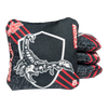 acl stamped professional titan cornhole bags with a scorpion design venom black red