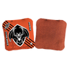 acl stamped professional titan cornhole bags with a bat design sonar orange
