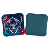 acl stamped professional titan cornhole bags with a bat design sonar aqua