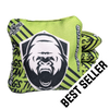 acl stamped professional titan cornhole bags with a gorilla design devastator green lime best seller badge