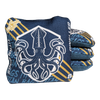 acl stamped professional titan cornhole bags with a kraken squid design dweller blue aqua