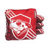 acl stamped professional titan cornhole bags with a frog design dart red