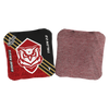 acl stamped professional titan cornhole bags with an owl design talon red black gold
