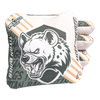 hellbender acl stamped professional titan cornhole bags with a hyena design white green