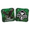 acl comp stamped fury cornhole bag set with hawk design in green