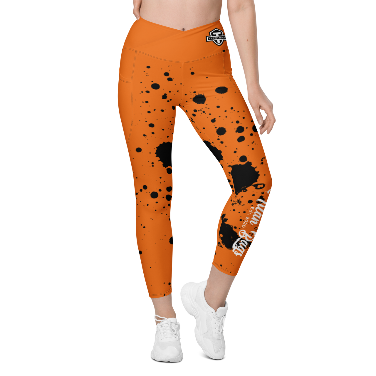 All-Over Print Crossover Leggings with Pockets