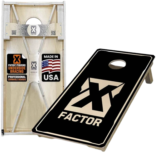 black out x factor cornhole board set