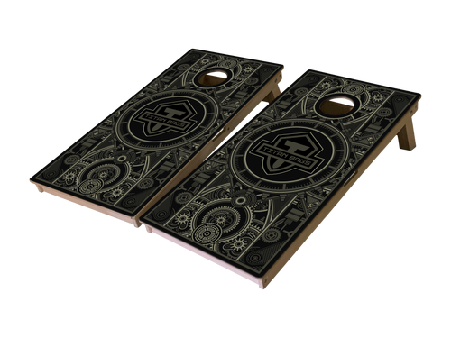 steampunk cornhole boards