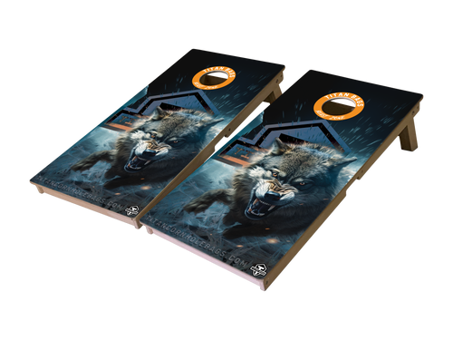 scavenger wolf beast zone cornhole board set