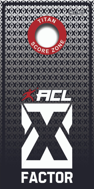 ACL elite stamped premium cornhole boards with x factor design