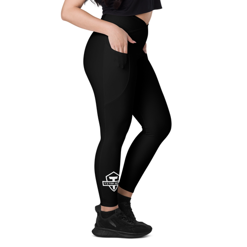 Titan - Black - Crossover Leggings with Pockets