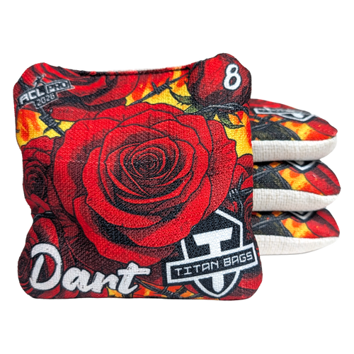 valentine's day rose with barbed wire designed cornhole bags