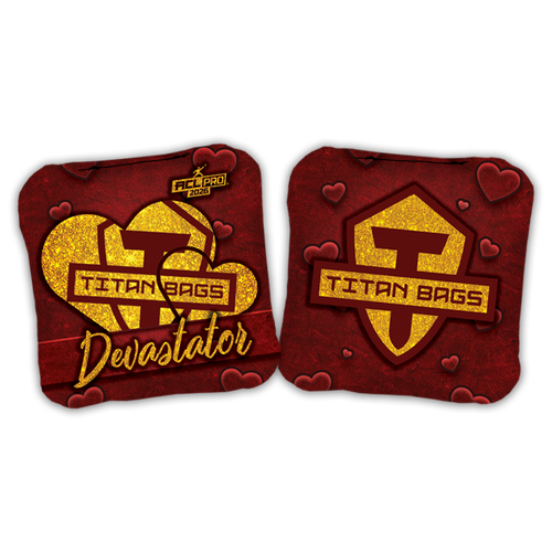 red velvet heart valentines day designed titan cornhole toss bags