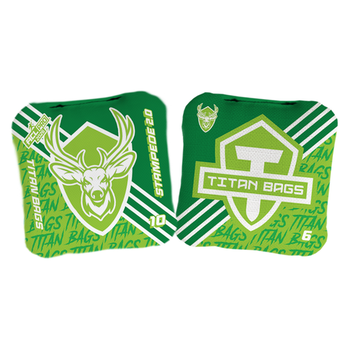 acl stamped professional titan cornhole bags with a deer buck design stampede 2.0 green lime