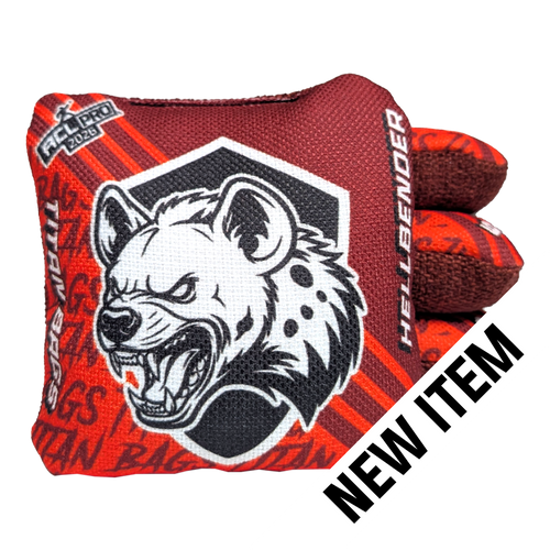 hellbender acl stamped professional titan cornhole bags with a hyena design new