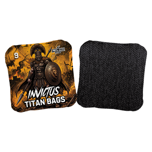Invictus acl pro stamped cornhole bag set with soldier design yellow