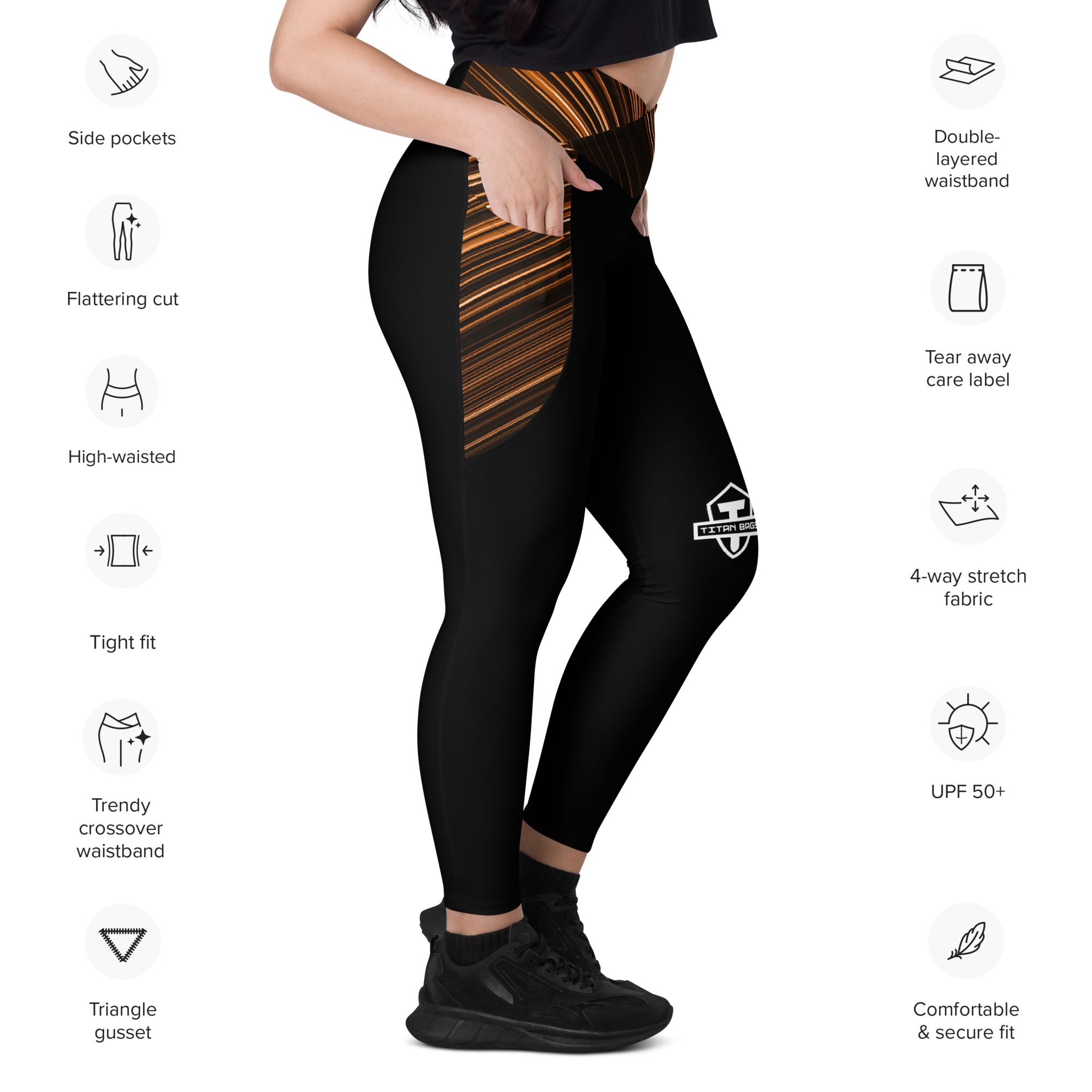 Titan - Crossover leggings with pockets - Titan Bags