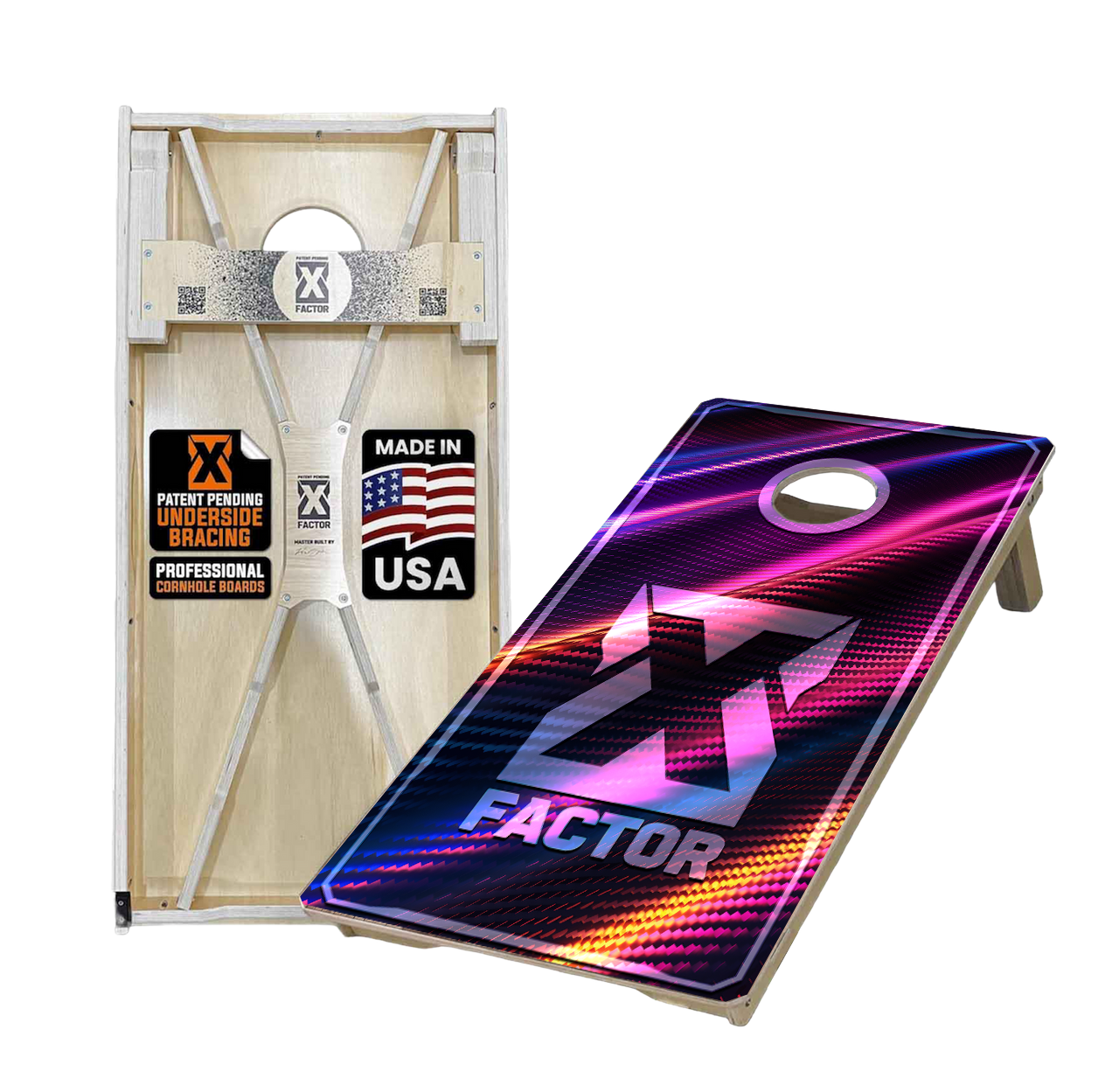 The X Factor Holo-Carbon Design Cornhole Boards