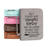 She Is Clothed In Strength & Dignity Proverbs 31:25 Faux Leather Bible Cover
