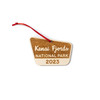 A charming engraved wooden ornament of Kenai Fjords National Park: A perfect souvenir to remember the stunning landscapes and natural beauty of the park.