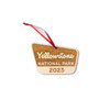 A charming engraved wooden ornament of Yellowstone National Park: A perfect souvenir to remember the stunning landscapes and natural beauty of the park.