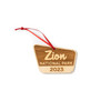 A charming engraved wooden ornament of Zion National Park: A perfect souvenir to remember the stunning landscapes and natural beauty of the park.