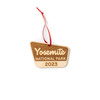 A charming engraved wooden ornament of Yosemite National Park: A perfect souvenir to remember the stunning landscapes and natural beauty of the park.