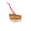 A charming engraved wooden ornament of White Sands National Park: A perfect souvenir to remember the stunning landscapes and natural beauty of the park.